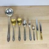 Deetjen silver metal cutlery set 39 pieces and 24 stainless steel knives