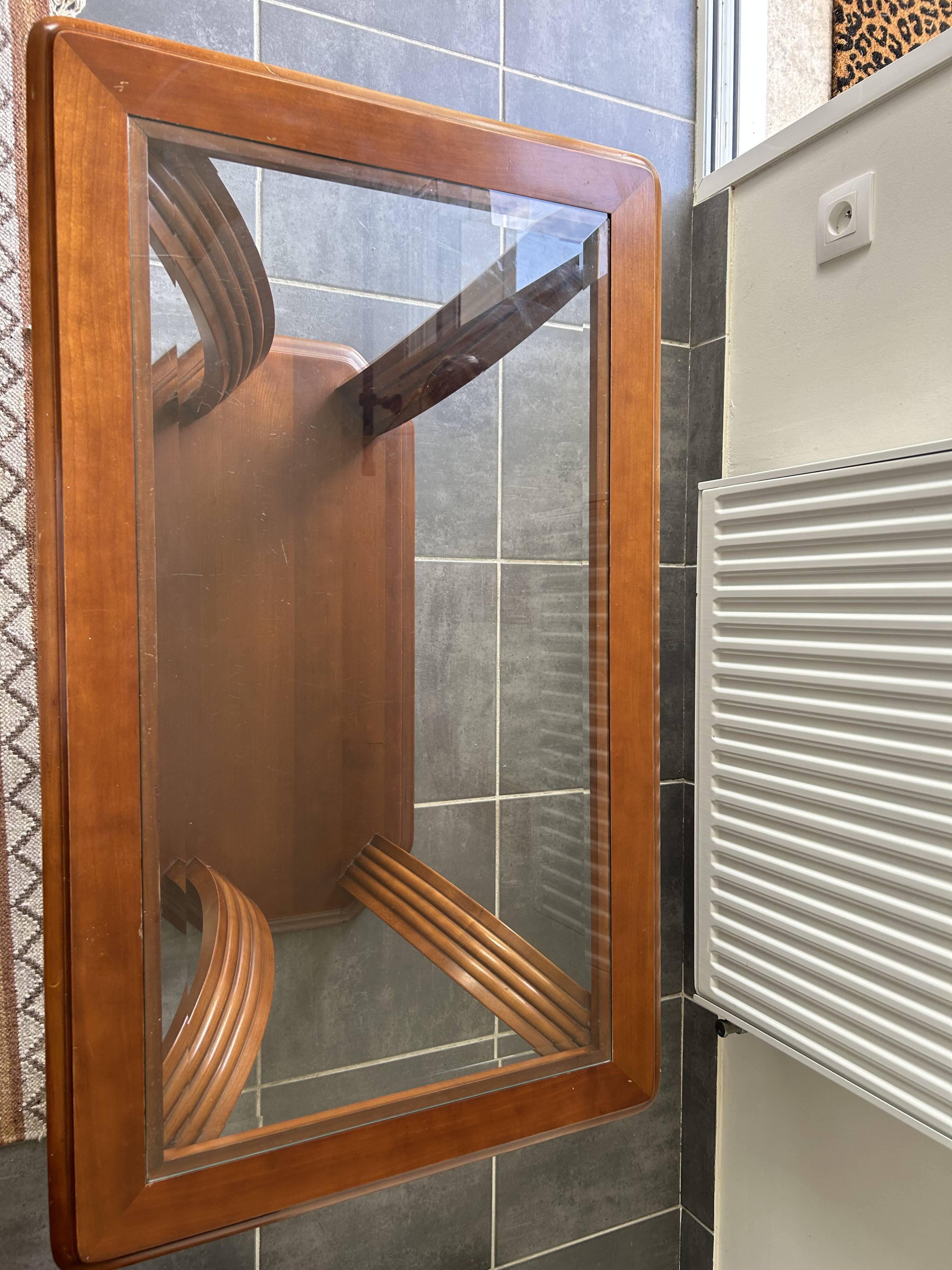 Coffee table in wood and tempered glass Antoine Motard