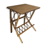 Table de chevet en rotin vintage