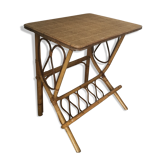 Table de chevet en rotin vintage