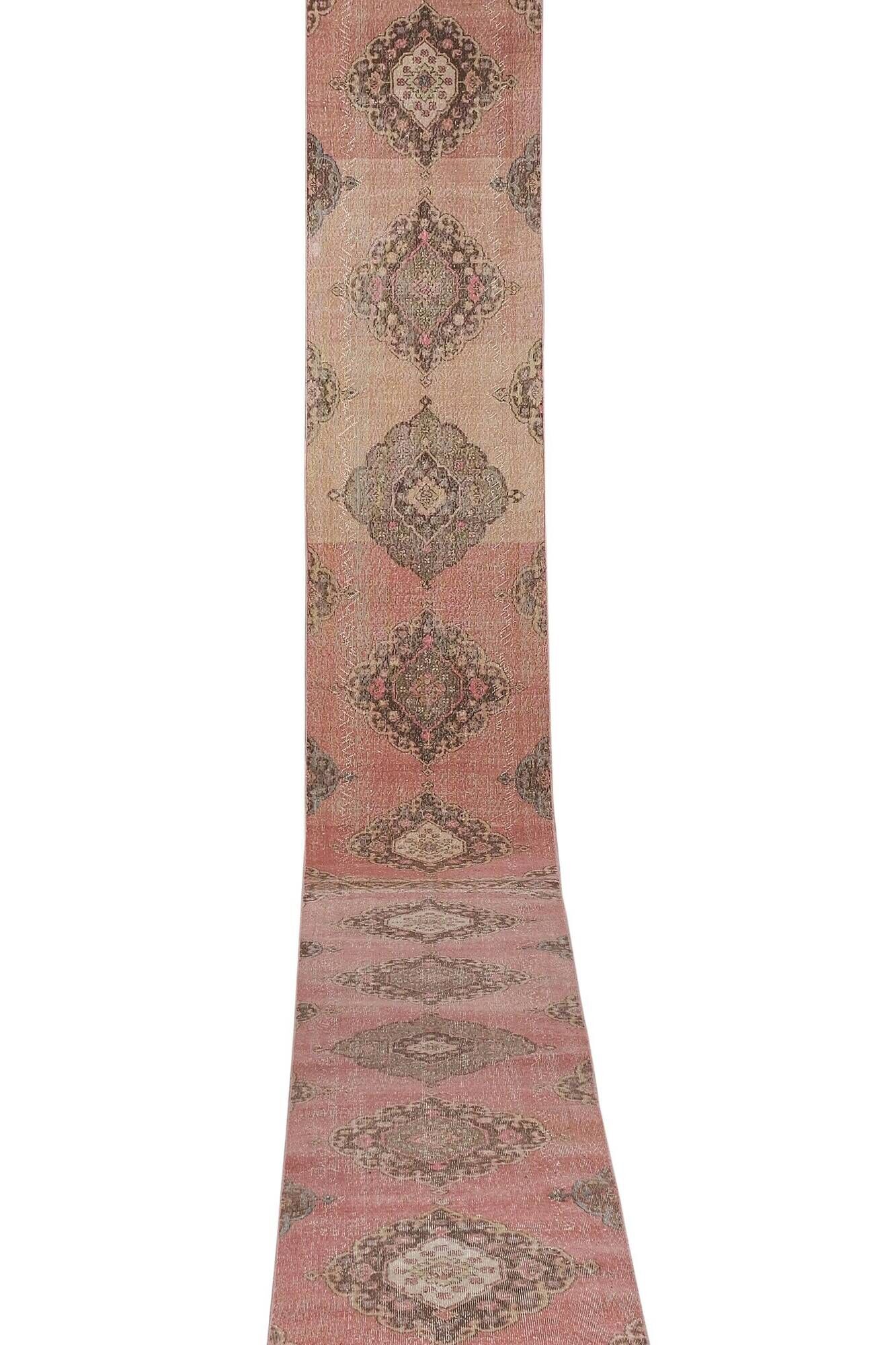 Vintage Turkish hallway rug 79x734 cm