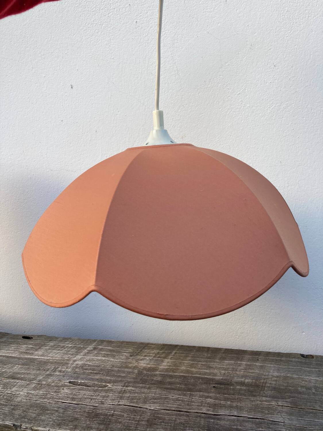 Vintage taupe fabric pendant light