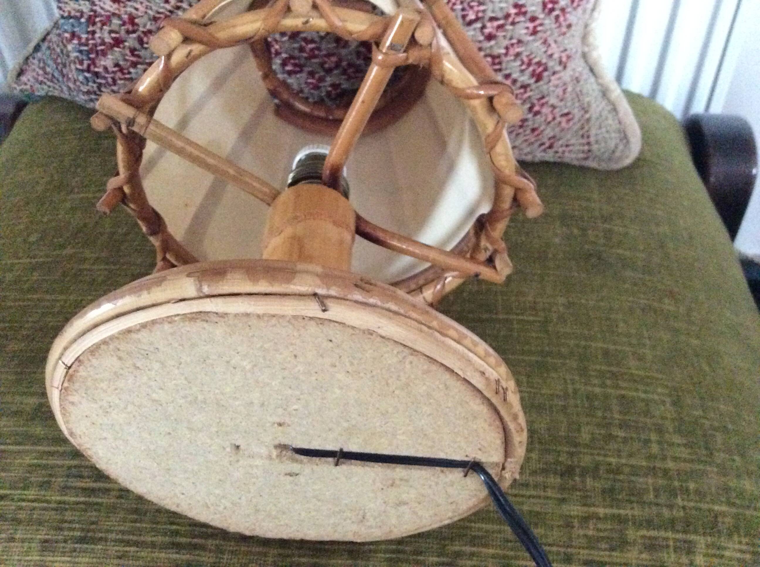 Louis Sognot rattan bedside lamp