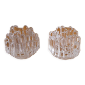 Pair of "polaris" glass candle holders by Goran Warff 1960