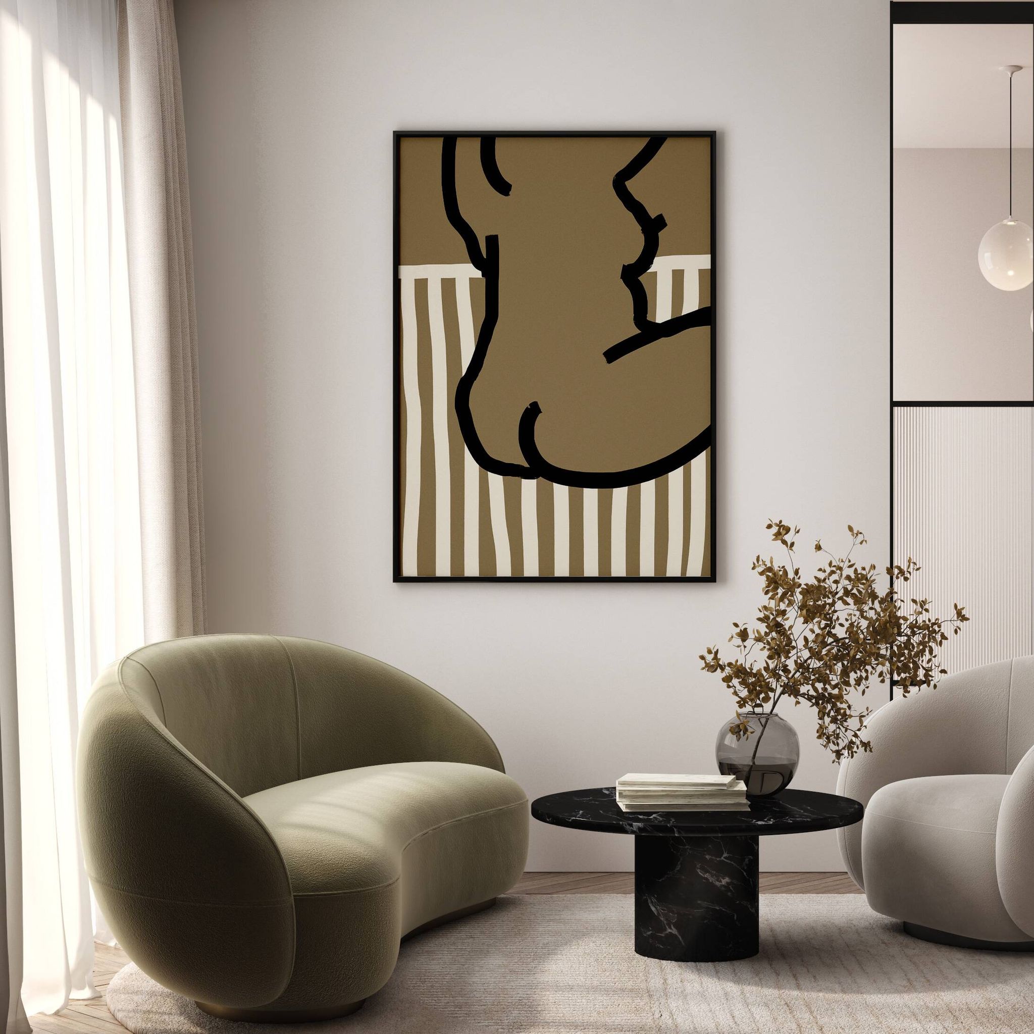 Reproduction d'art giclée d'une figure féminine, 50 x 70 cm