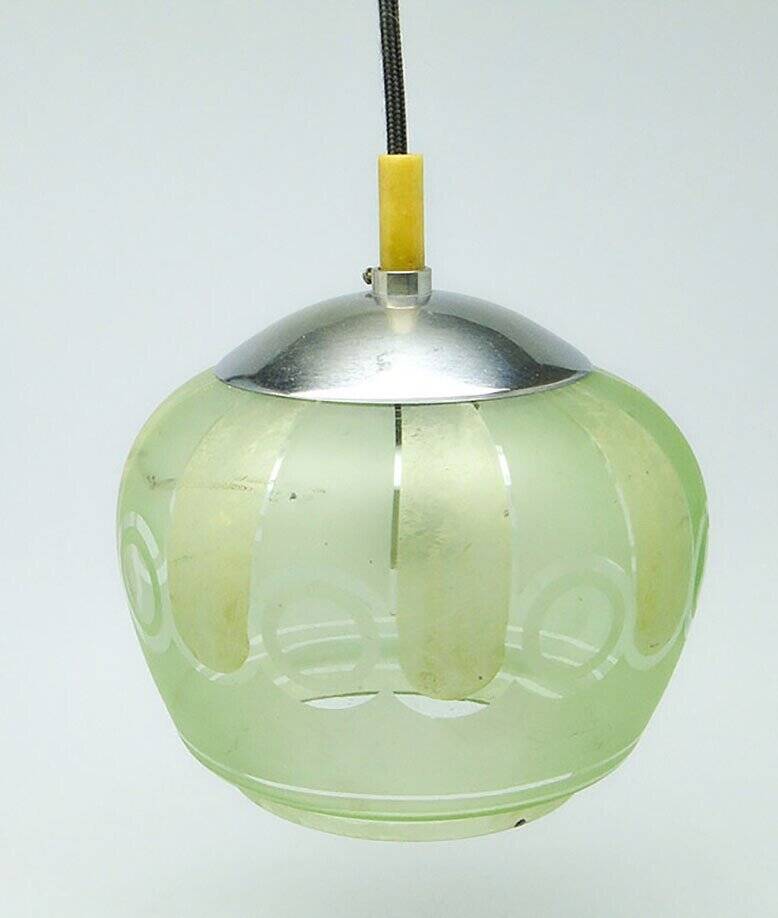 Mid-century glass pendant lamp, 1950s