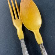 Service à salade manches en argent XIXe Restauration