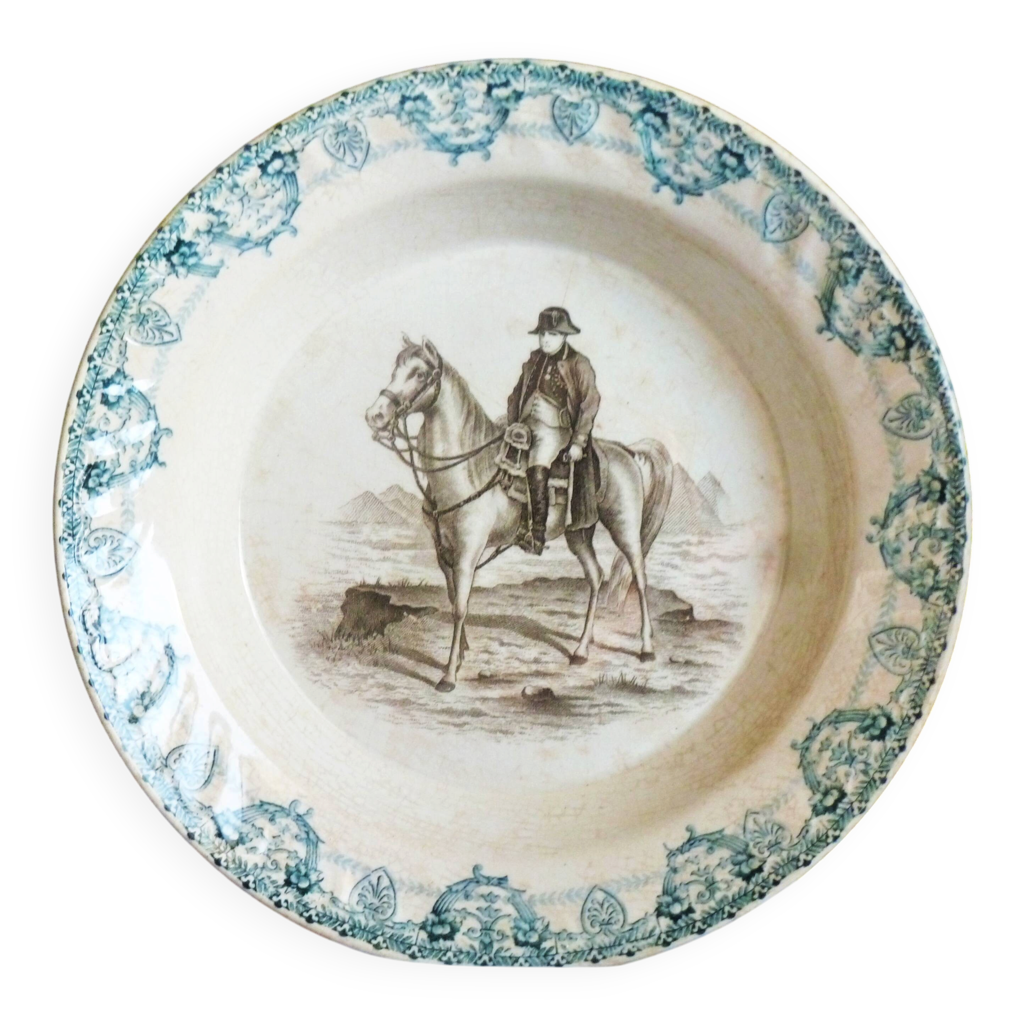 Napoleon plate, an old vegetable dish, 19th-century crockery.