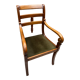 Wood and green velvet office chair