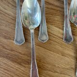 Set of 6 small silver metal spoons Apollo