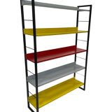 Tomado shelving unit in metal and several colours - 1960s dutch design