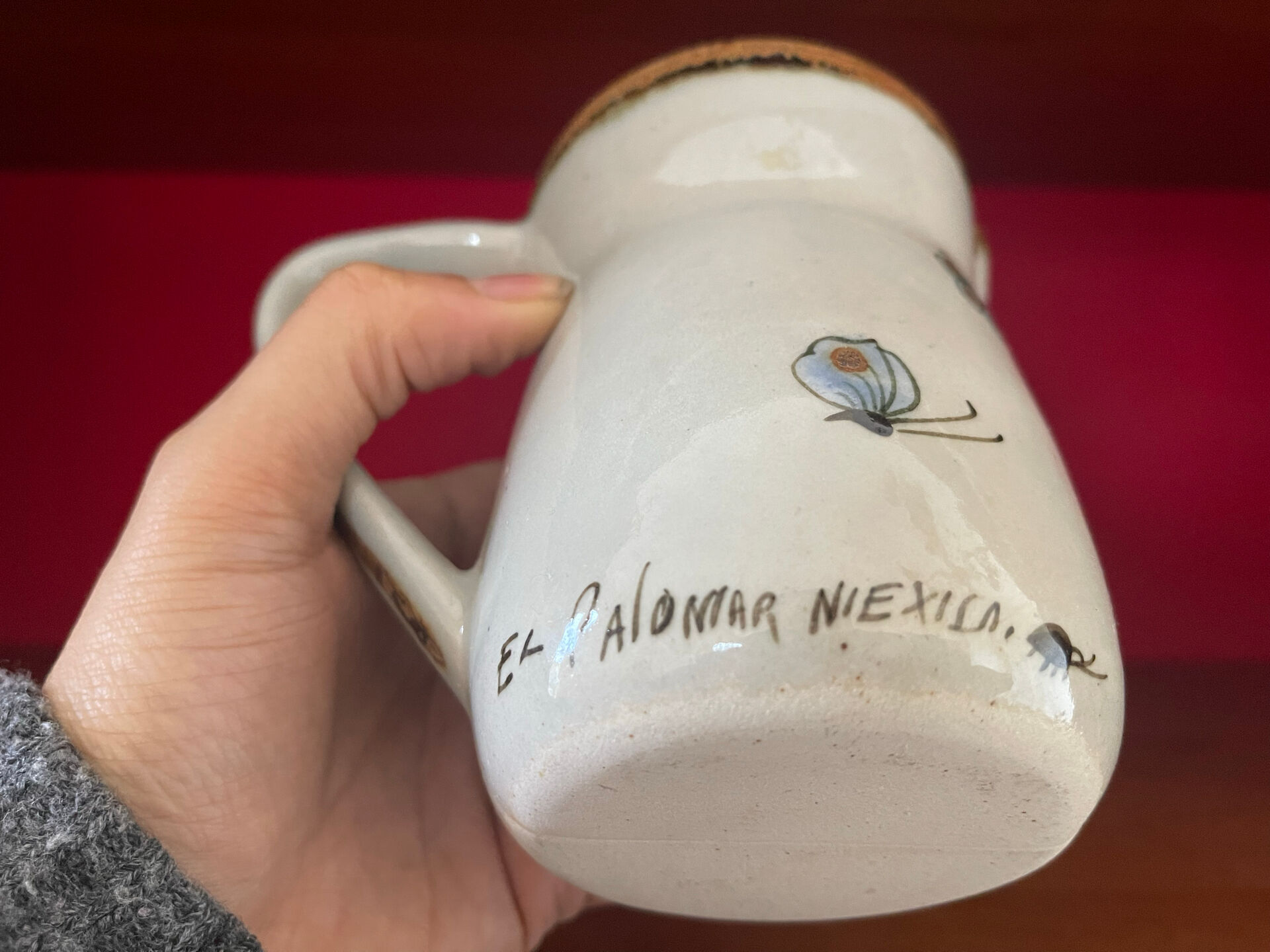 Vintage El Palomar Pitcher Tonala Mexican Pottery