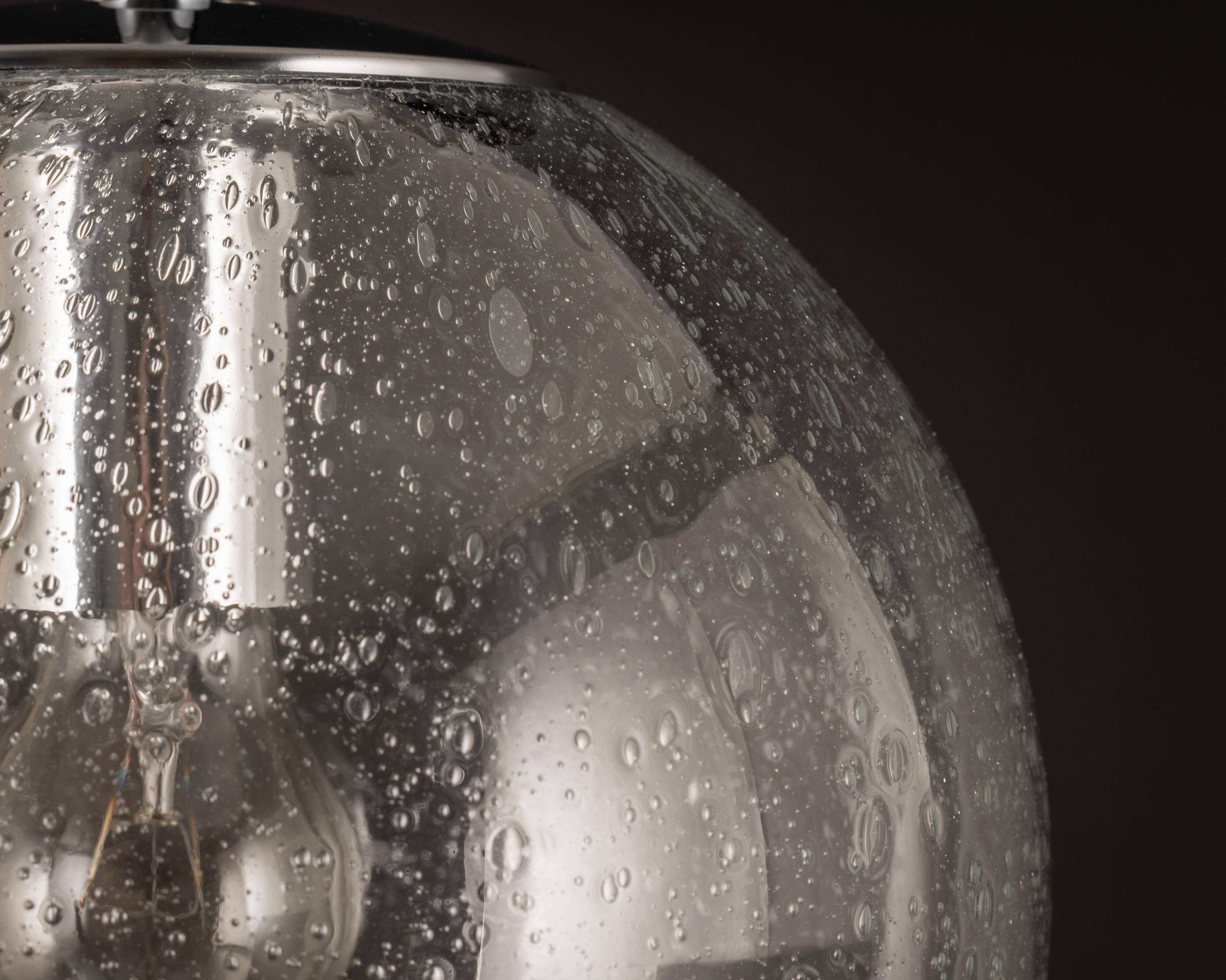 Small Limburg chrome pendant light with clear glass globe, Germany, 1970s.