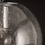 Small Limburg chrome pendant light with clear glass globe, Germany, 1970s.