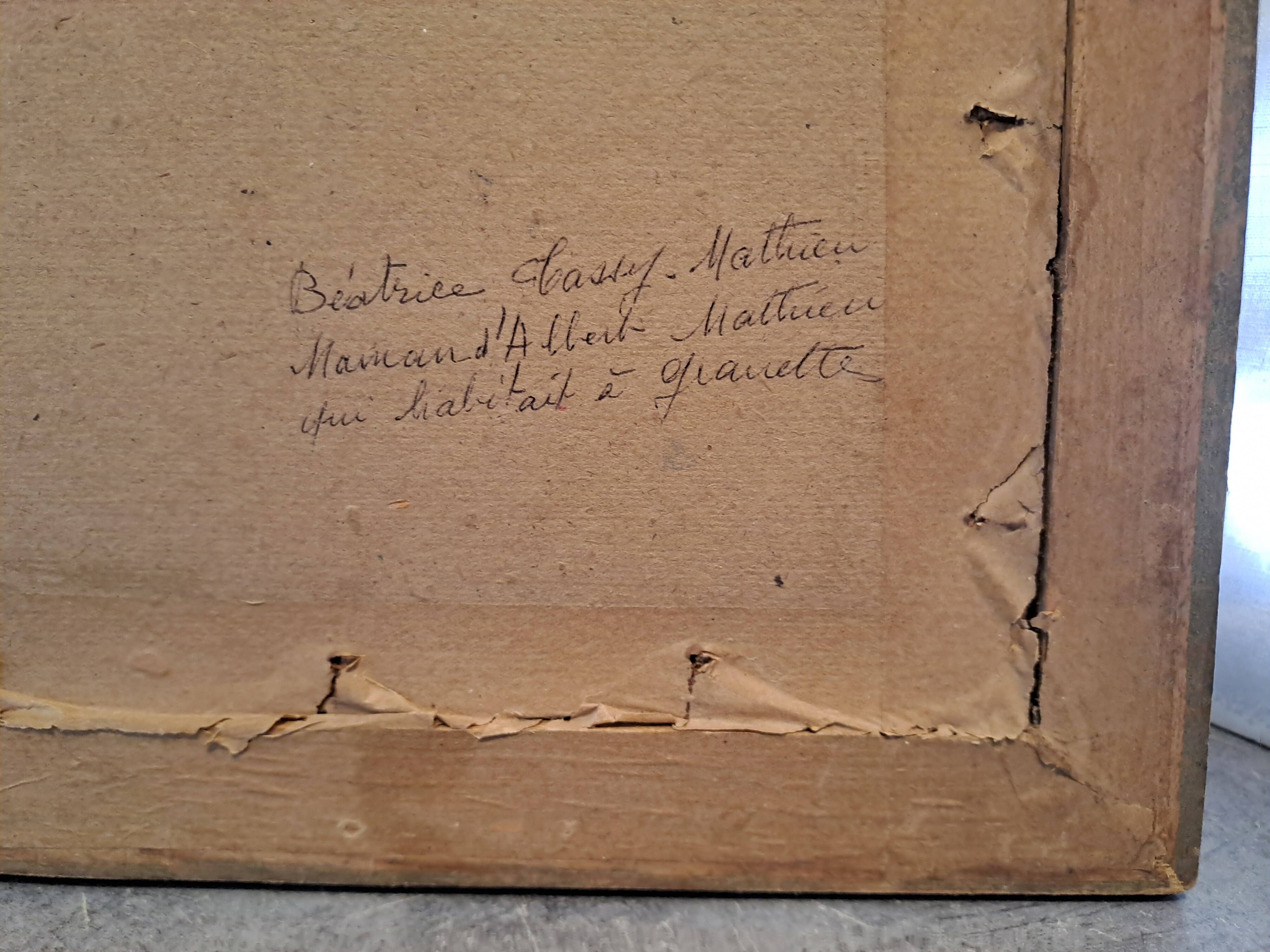 Photo frame portrait ancestor painting woman art nouveau xix france vintage decoration