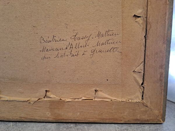 Cadre photo Portrait Tableau ancêtre Femme Art Nouveau XIX France  Décoration vintage