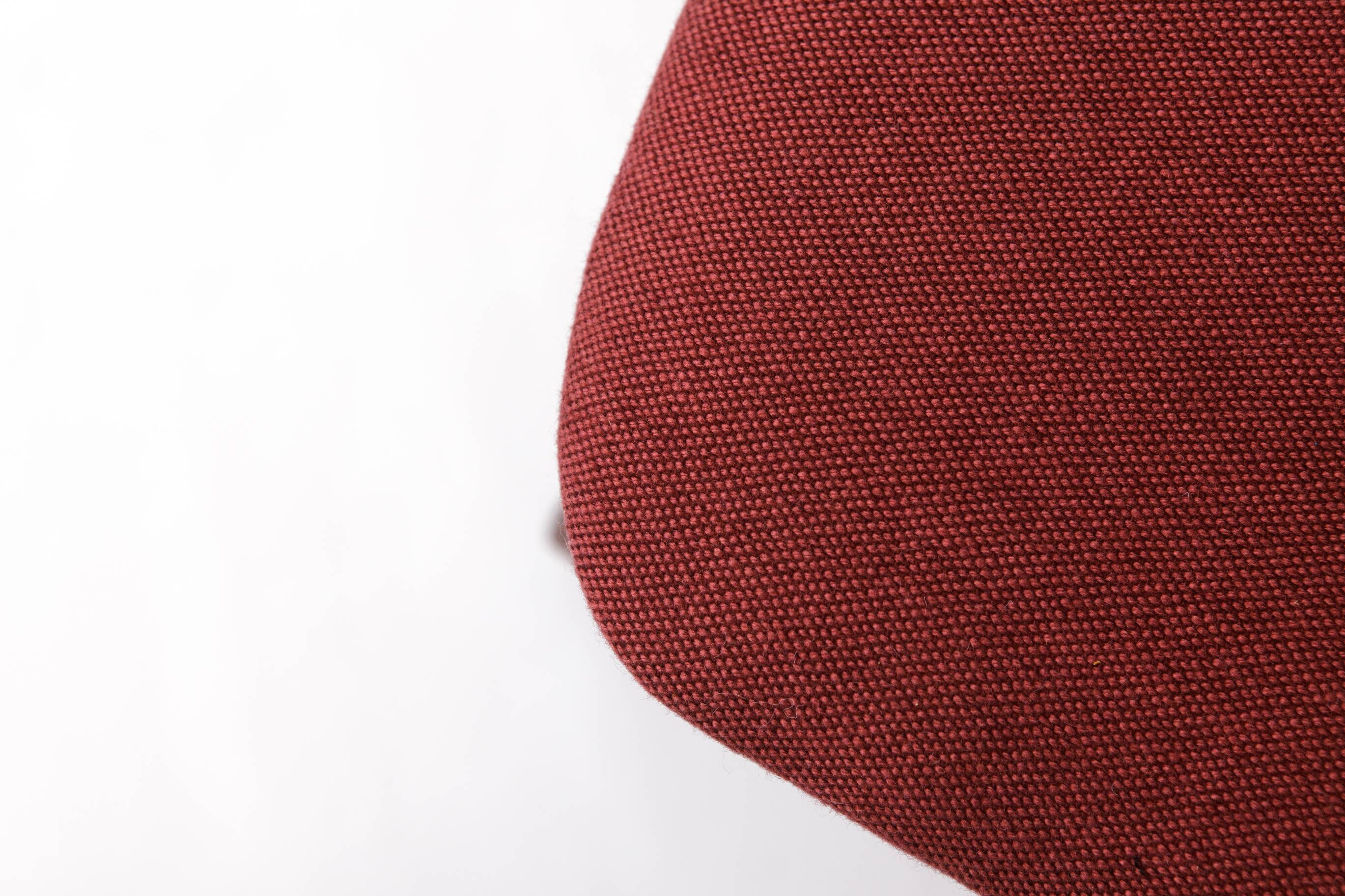 1 of 2 Vintage Italian Chair, 1980s, Dark Beechwood, Burgundy Upholstery