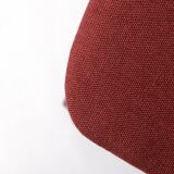 1 of 2 Vintage Italian Chair, 1980s, Dark Beechwood, Burgundy Upholstery