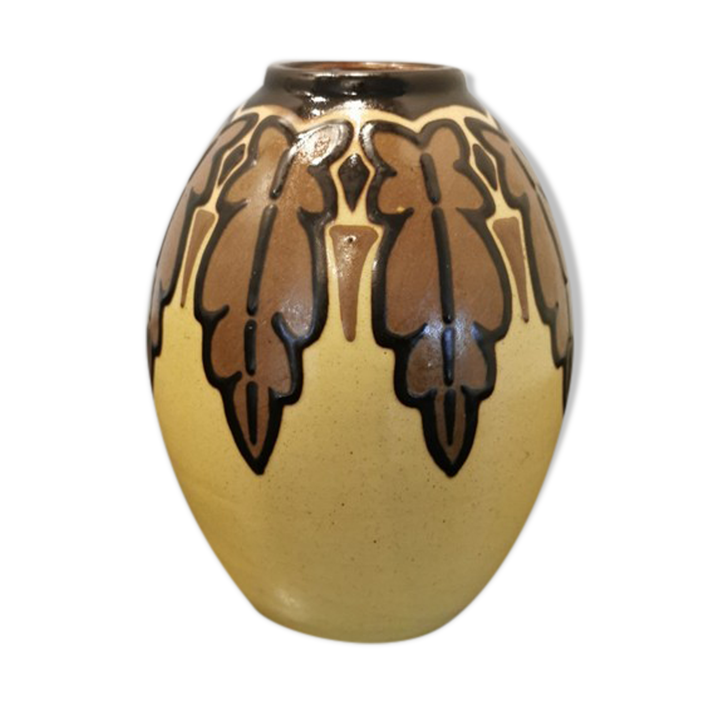 Vase vintage forme d'œuf style Art Déco