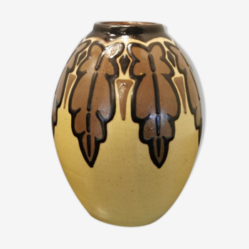 Vase vintage forme d'œuf style Art Déco