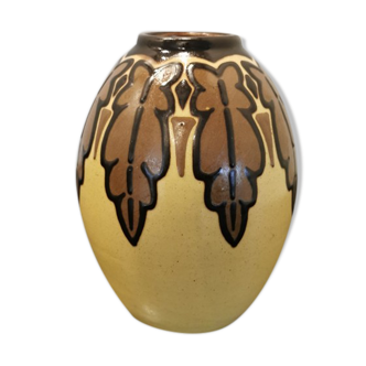 Vase vintage forme d'œuf style Art Déco