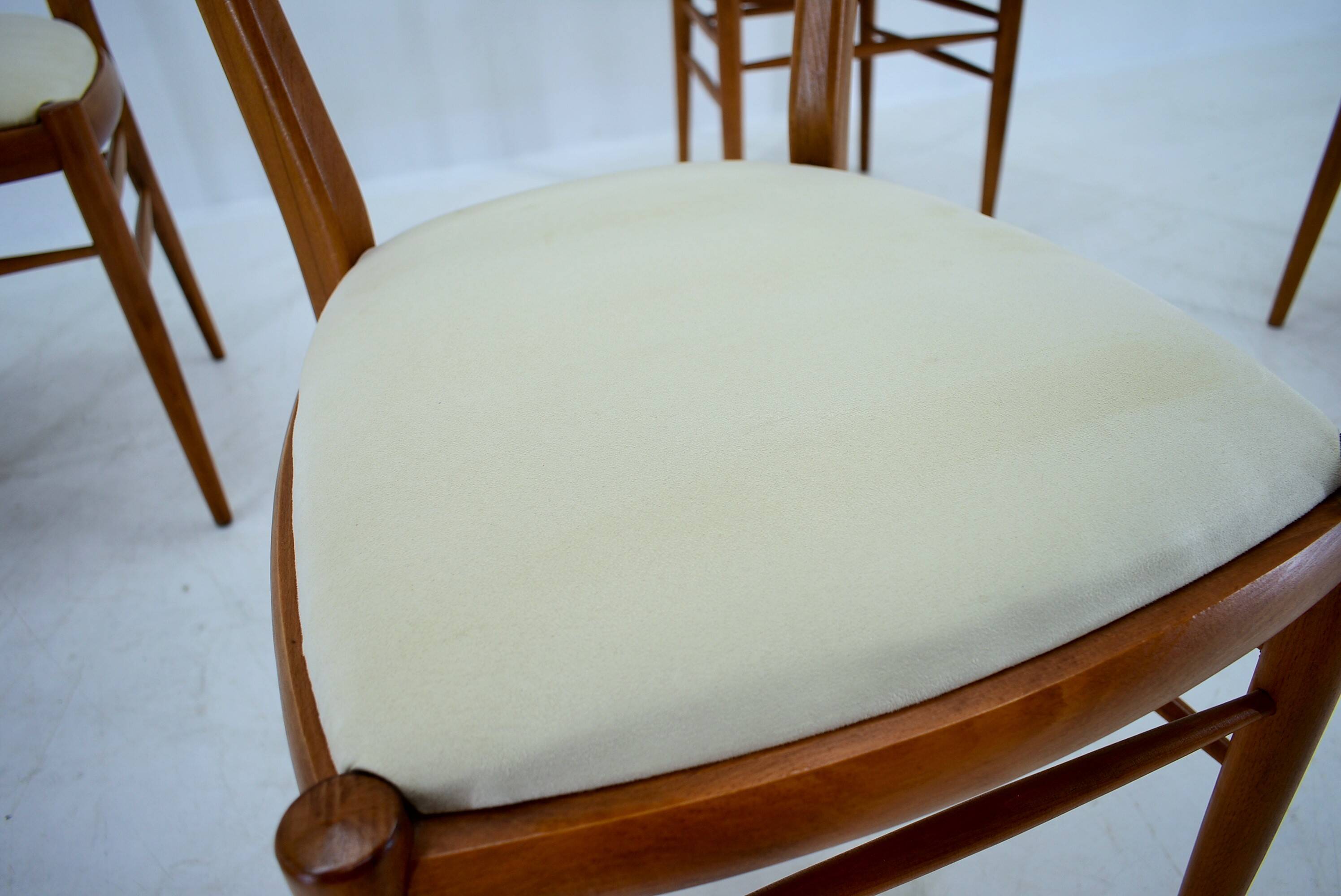 1970s set of 4 dining chairs by Drevotvar, Czechoslovakia