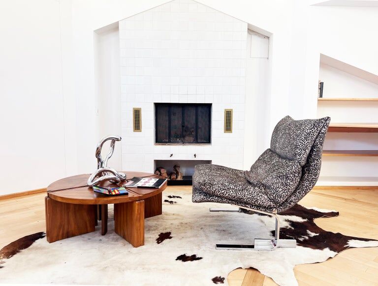 Modular "nuclear" bench + 5-piece coffee table 1940s