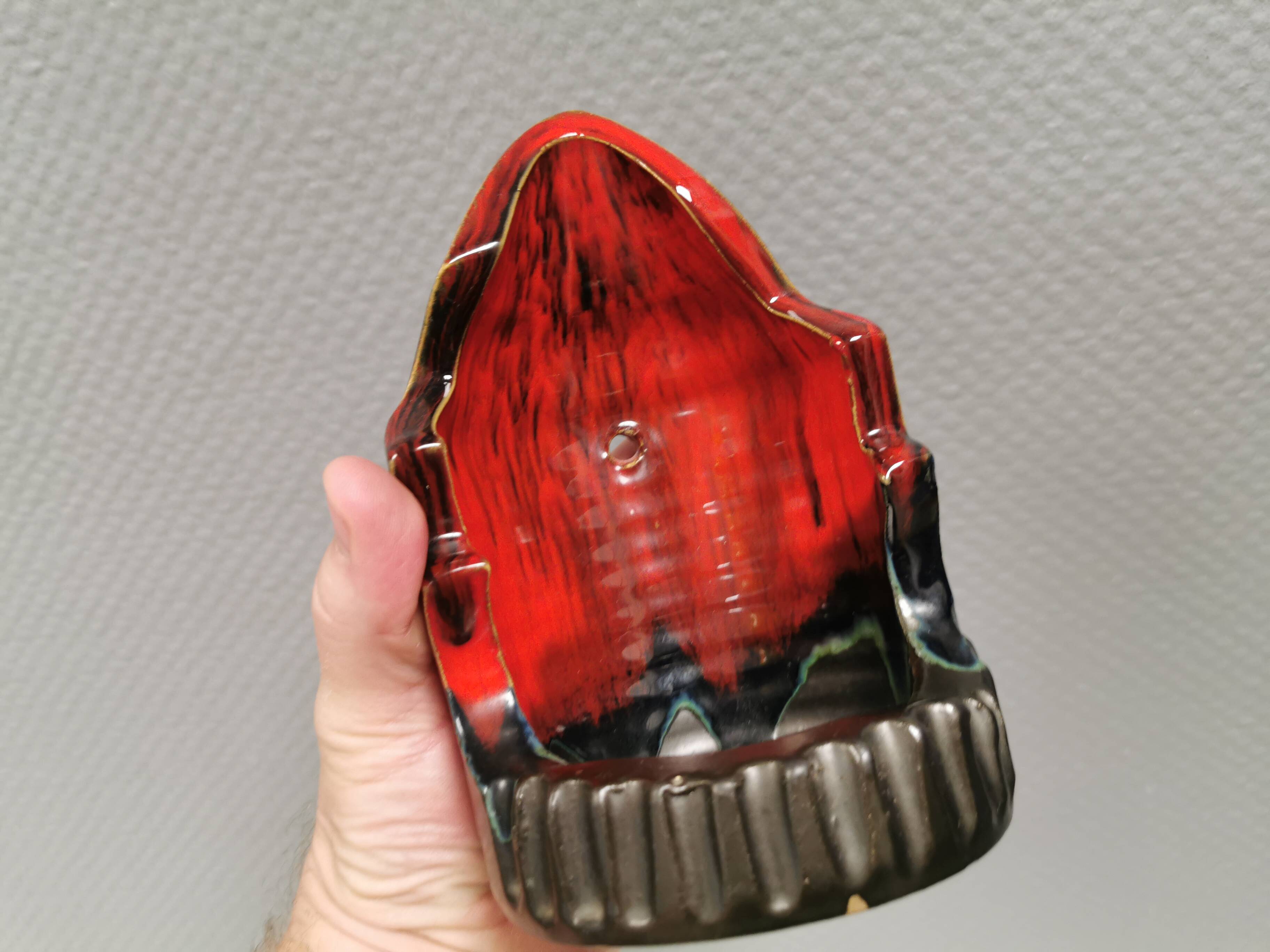 Wall-mounted candle holder for block candles. Ernst Faxe Denmark 1960s