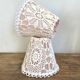 Duo of fishnet and cotton crochet lampshades, 1960s