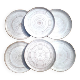 6 glazed ceramic plates 22 cm