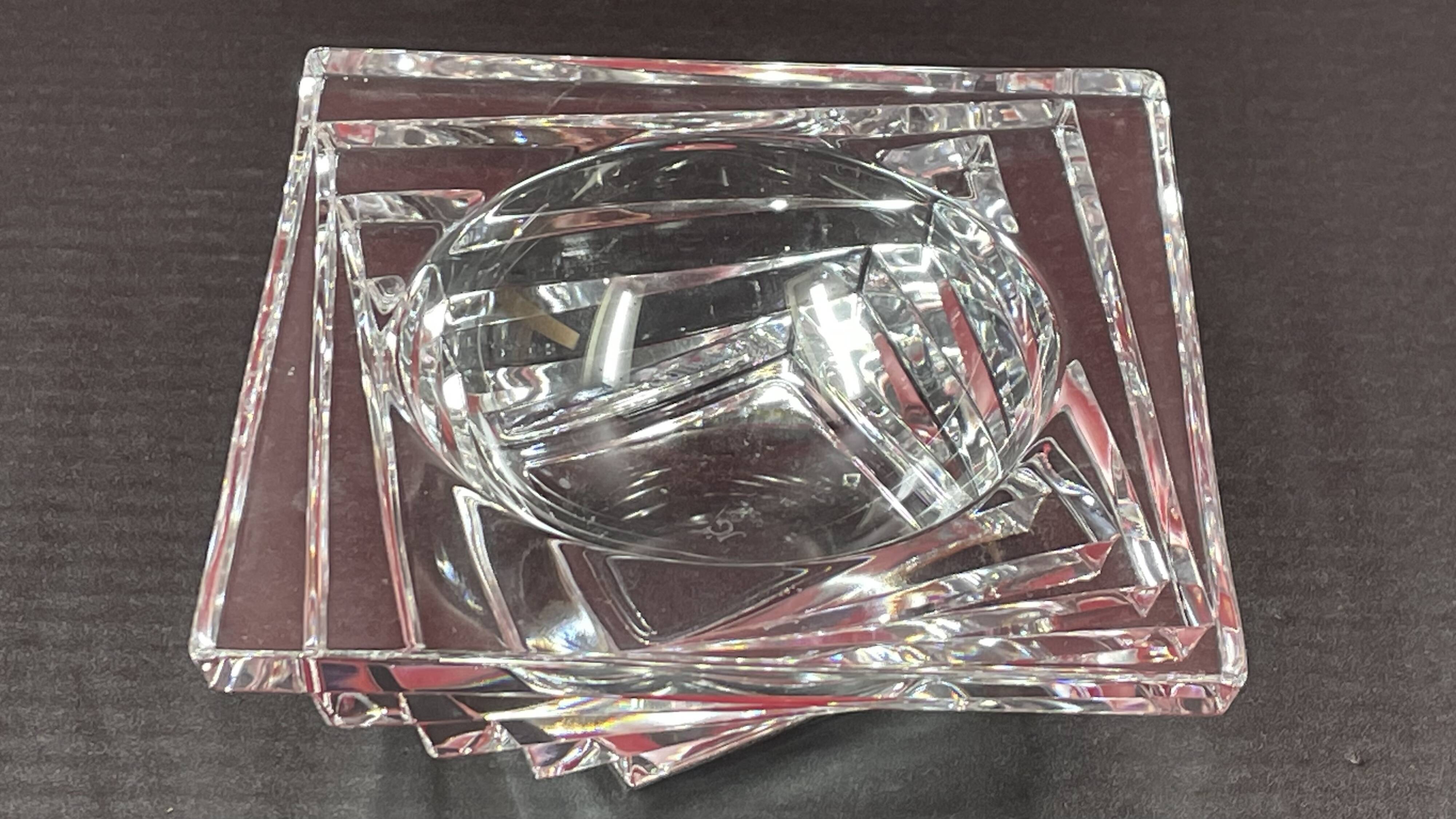 JG Durand crystal pocket tray, modern design, Shantung model