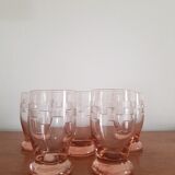Set of 5 pink glasses