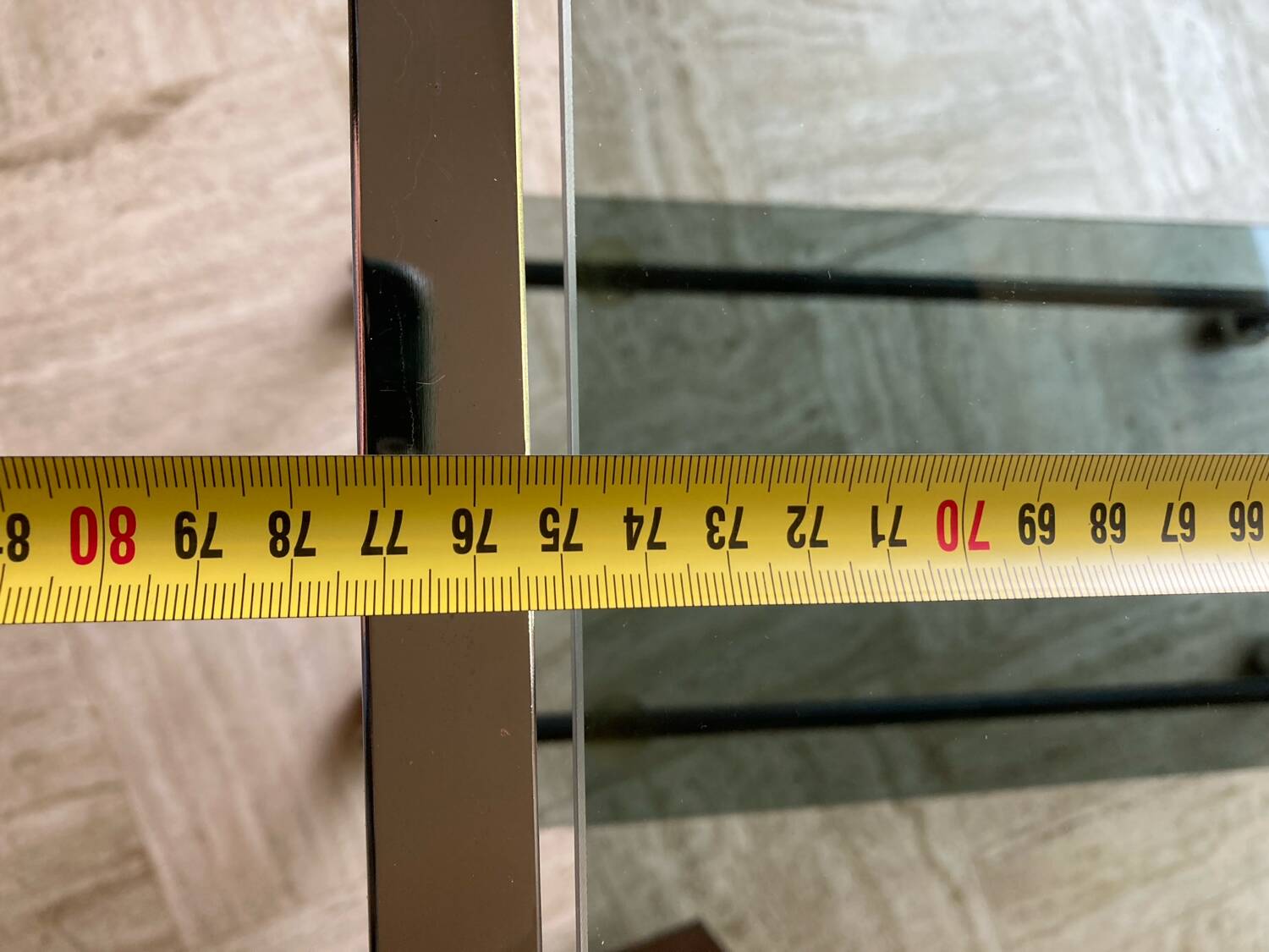 Vintage chrome dessert table, 2 smoked glass trays.