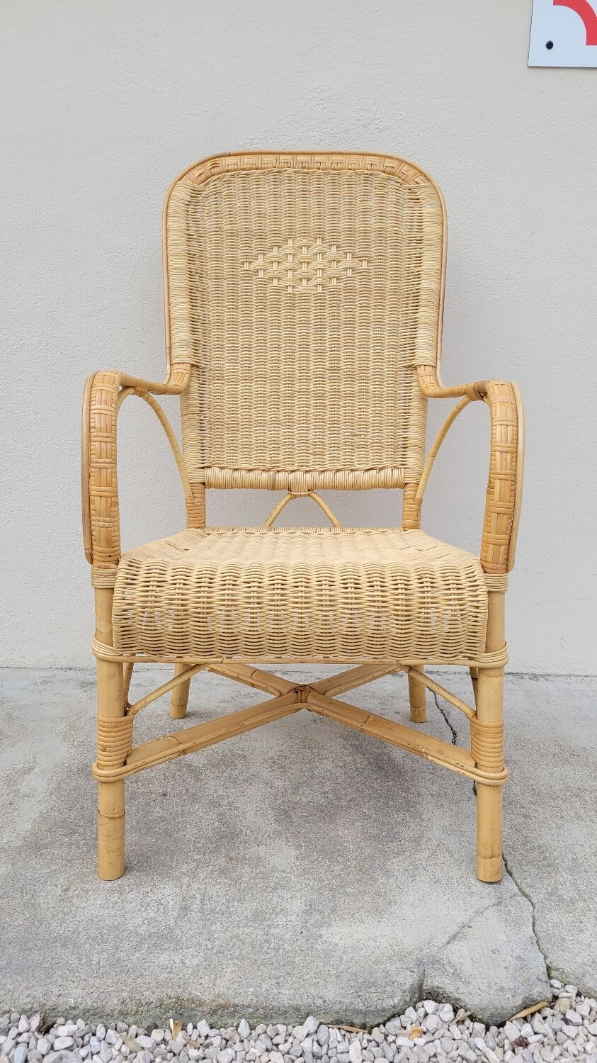 Rattan armchair 1950