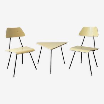 Set de chaises et table d'appoint '56' par Rob Parry pour Dico, Pays-Bas 1950