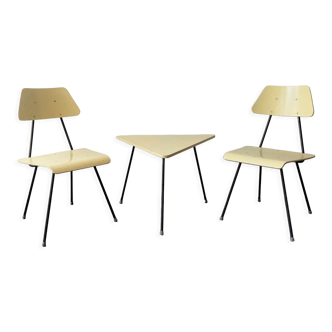 Set de chaises et table d'appoint '56' par Rob Parry pour Dico, Pays-Bas 1950