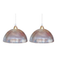 Pair of holophane glass pendants 1950