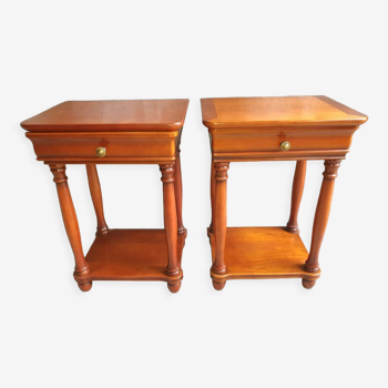 2 bedside tables in stained wood