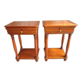 2 bedside tables in stained wood