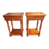 2 bedside tables in stained wood