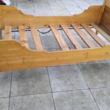 Ancien lit en pin chalet montage Savoie 1 personne vintage