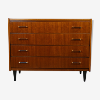 60s teak and brass chest of drawers