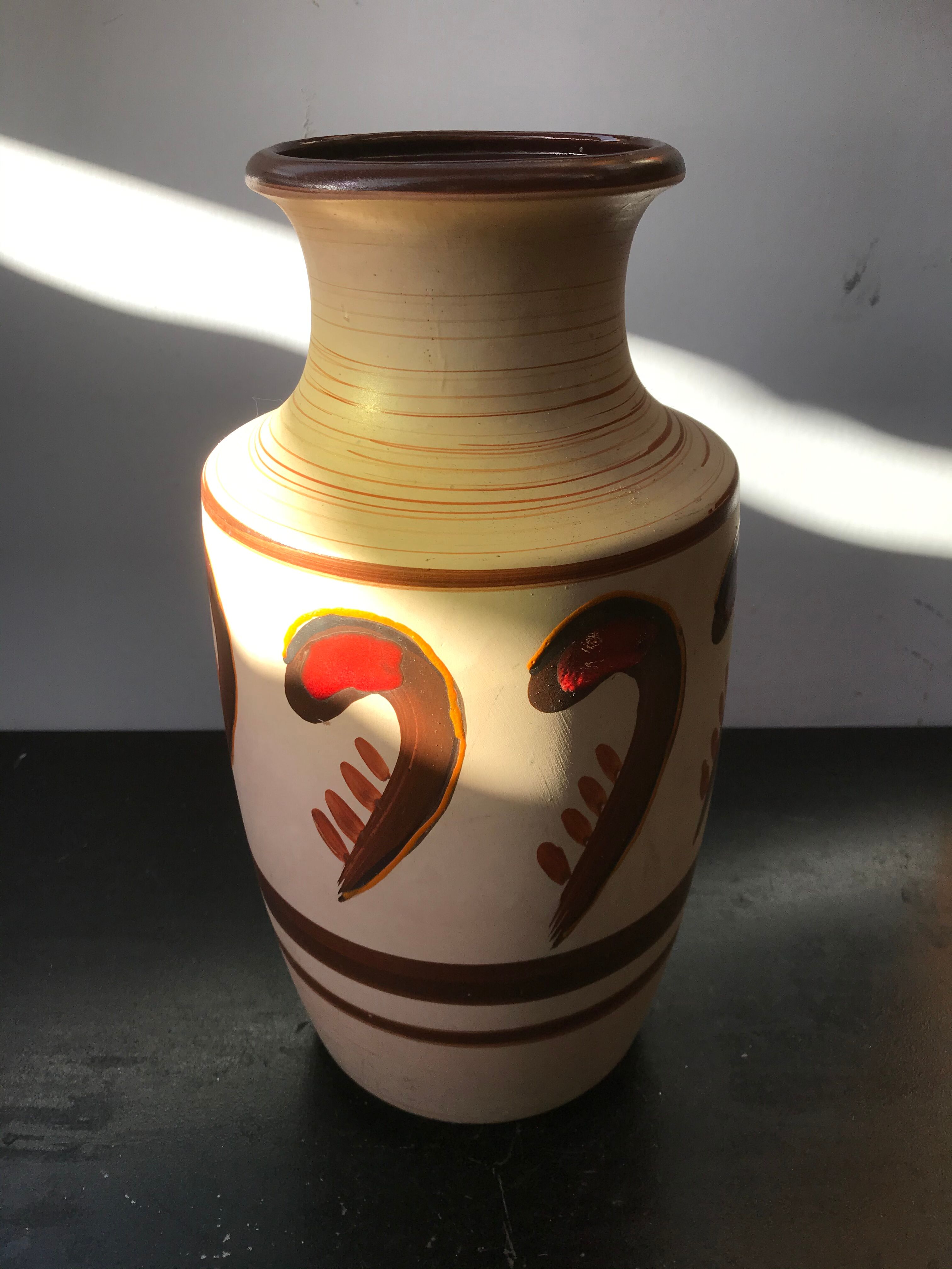 Former Vase Grand Ceramics Beige - Painting Germany 70s Vintage