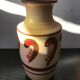 Vase grand modèle céramique beige avec peinture germany années 70 vintage