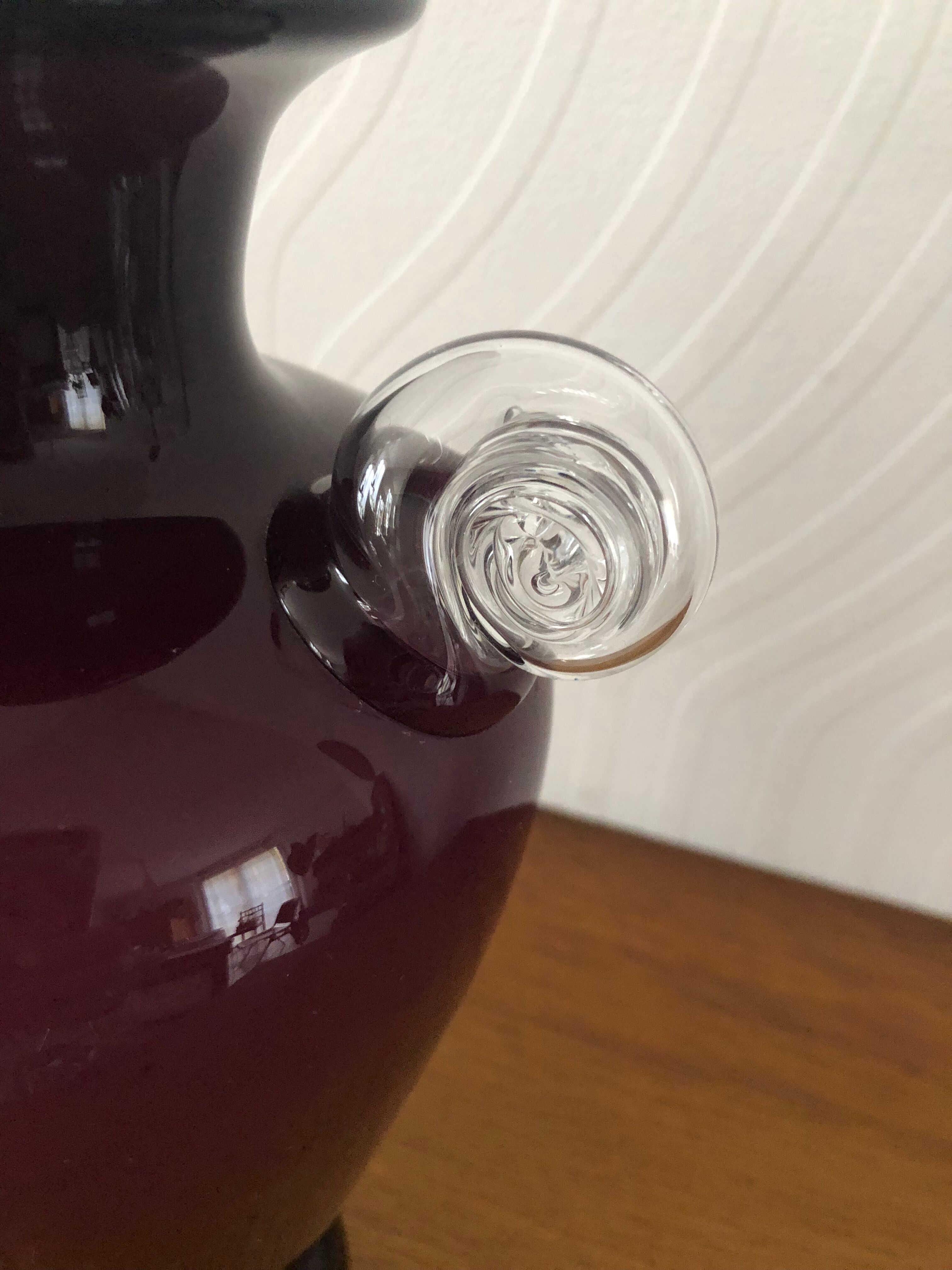 Purple colored glass vase