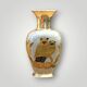 Vintage enamelled brass vase with owl decoration – handcrafted