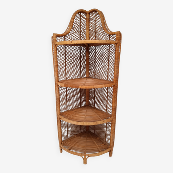 Tall rattan shelf