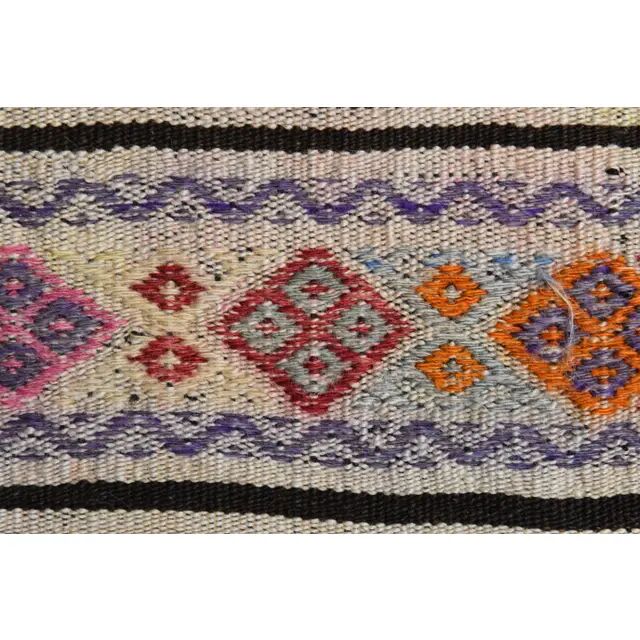 1970s vintage Turkish hand-knotted wool cotton white runner rug 84x259