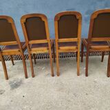 Series of 4 leather art deco chairs 1925