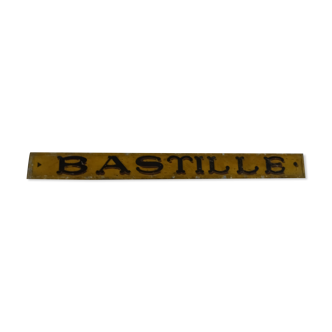 Plaque en tôle peinte omnibus parisien Bastille gare de Lyon